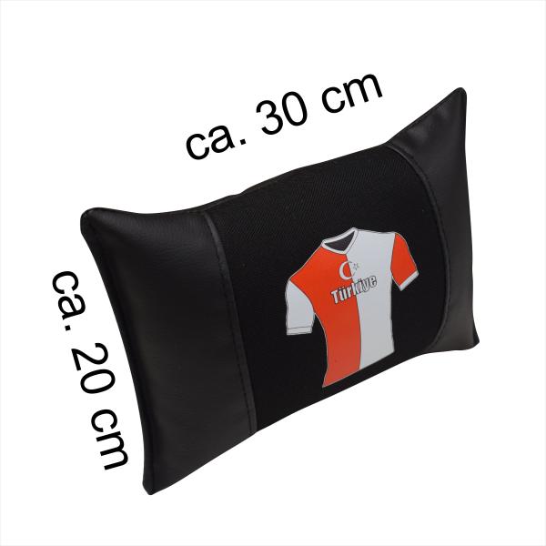 Auto Nackenkissen Nackenpolster Leder und gesticktes Polster Design Türkische Mannschaft Türkei Fussballtrikot